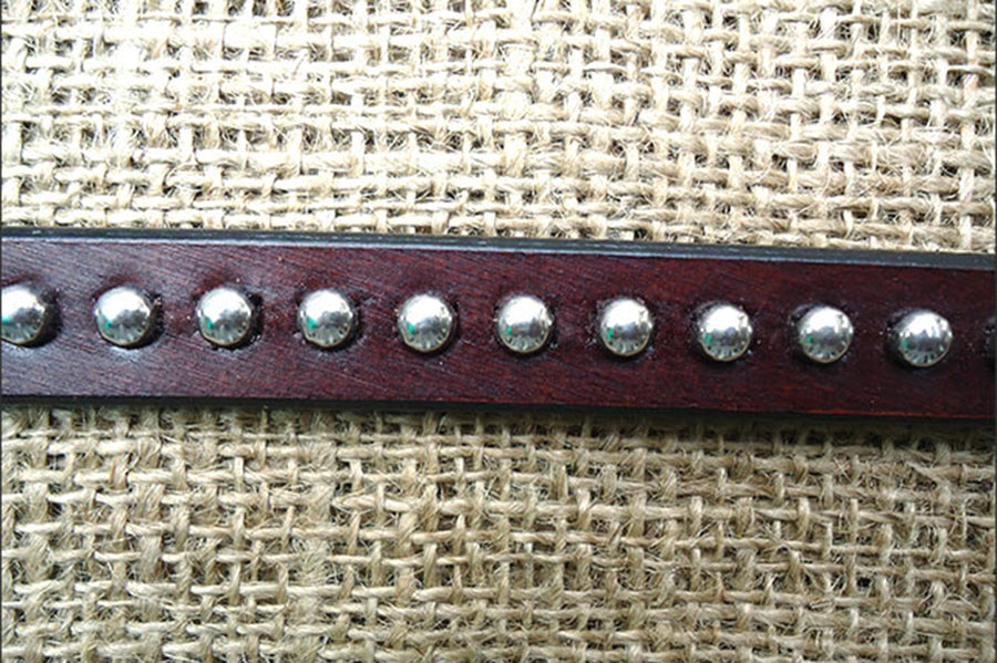 HILASON 28" Western Horse Roping Tie Down Strap Snap Dark Brown Silver Spot| | Leather ties straps for horses