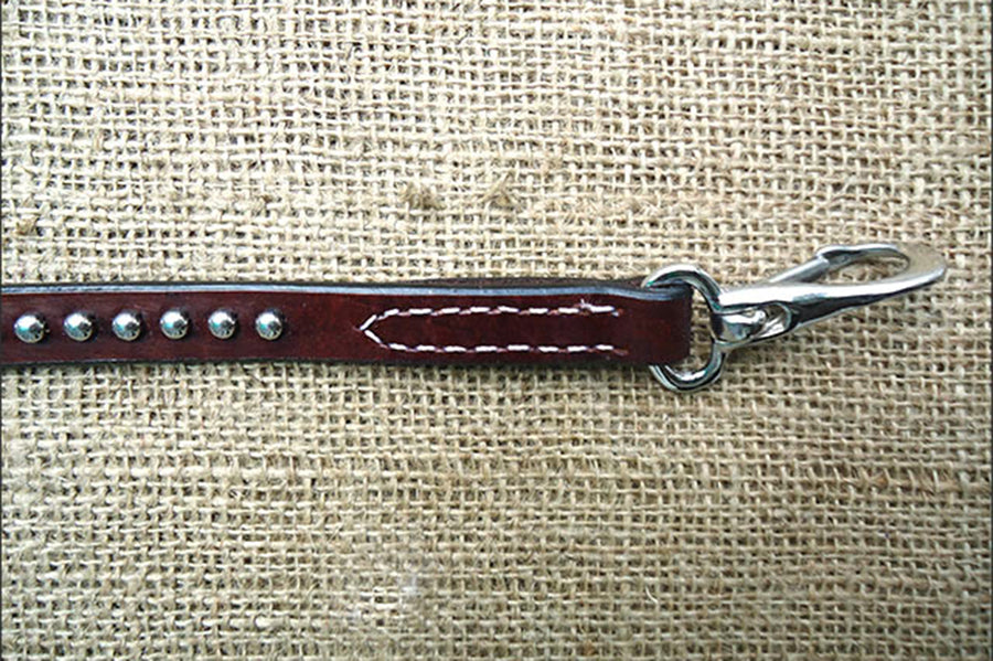 HILASON 28" Western Horse Roping Tie Down Strap Snap Dark Brown Silver Spot| | Leather ties straps for horses