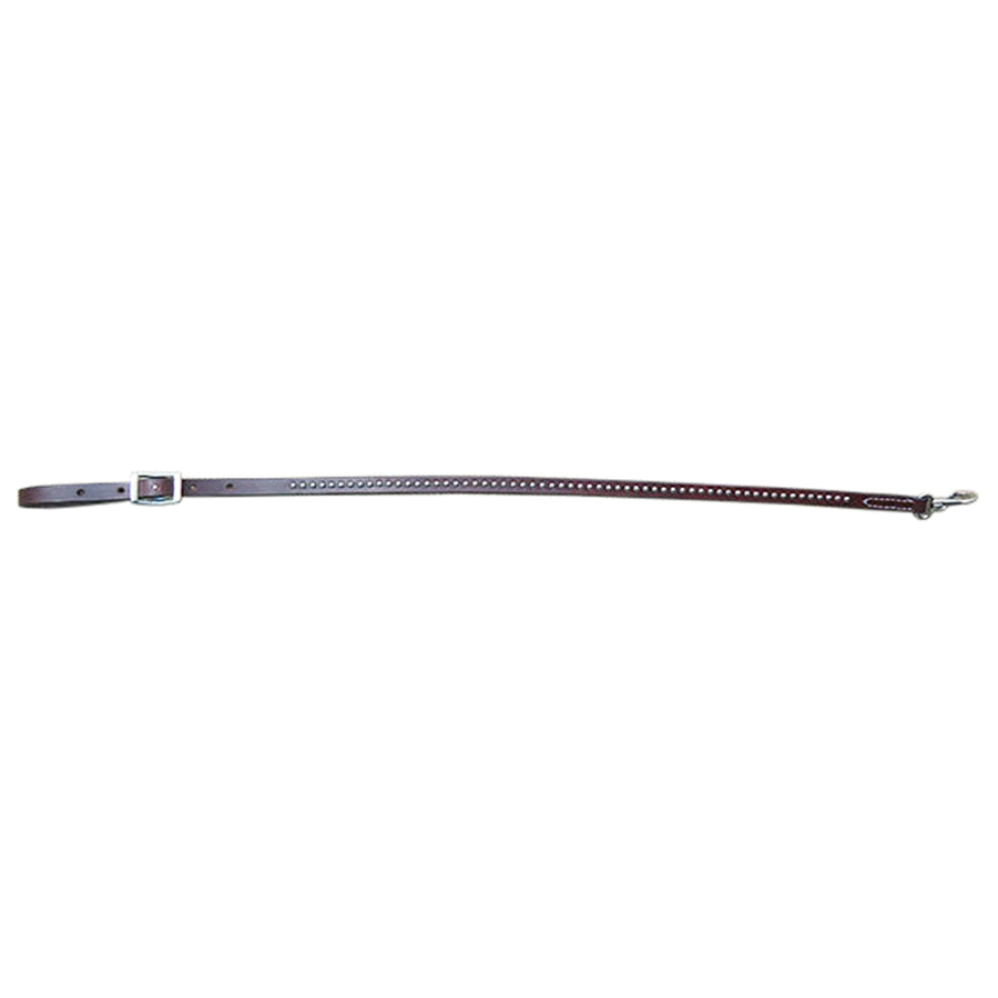 28" Hilason W. H. Roping Tie Down Strap Snap Dark Brown Silver Spot – by Hilason – Cowboy and equestrian accessories