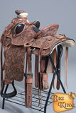 17 In Western Horse Saddle American Leather Wade Ranch Roping Dark Brown Hilason