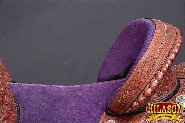 HILASON Western American Leather Trail Barrel Racing Horse Saddle | Treeless for Horses