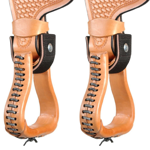 Tough-1 Black Durable Nylon And Leather 2-1/2 Inch Saddle Stirrup by Hilason – Cowboy and equestrian accessories