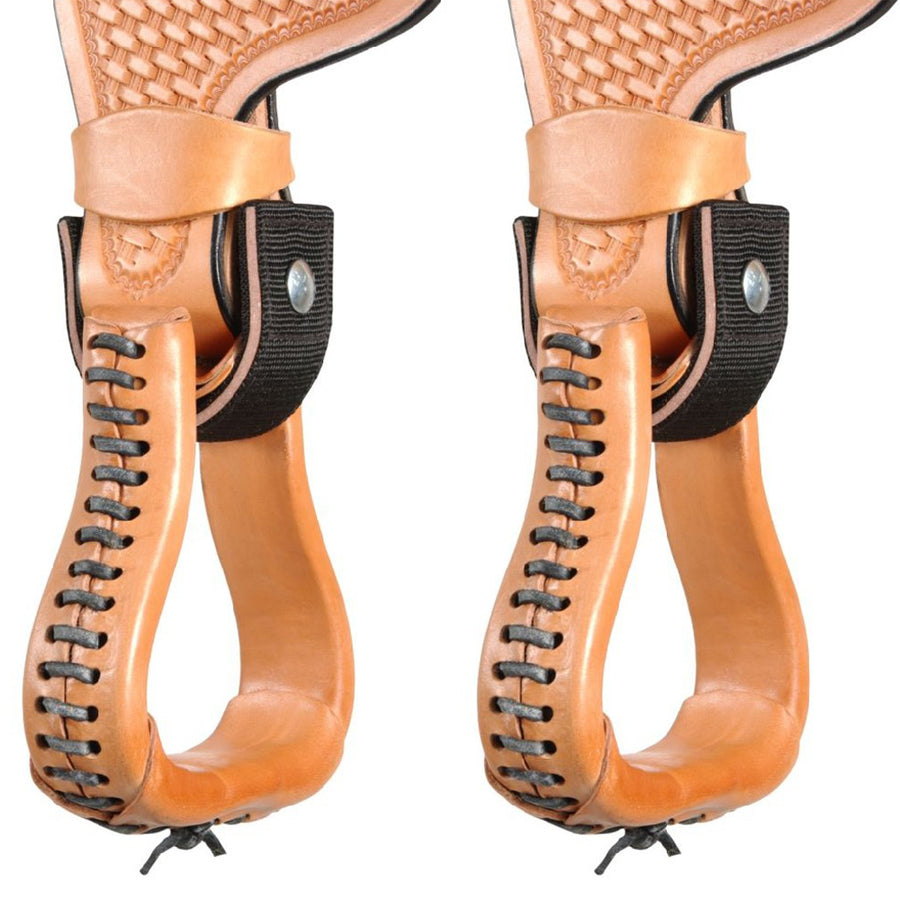 Tough-1 Black Durable Nylon And Leather 2-1/2 Inch Saddle Stirrup by Hilason – Cowboy and equestrian accessories