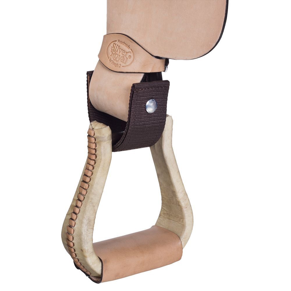 Tough-1 Brown Durable Nylon And Leather 2-1/2 Inch Saddle Stirrup Turner Strap