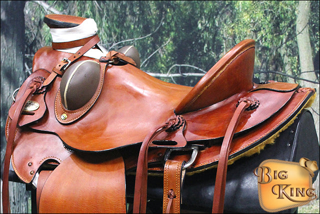 Western Horse Wade Saddle Leather Ranch Roping Tan Kote