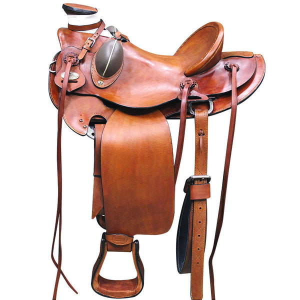 15 In Western Horse Wade Saddle American Leather Ranch Roping Tan Kote Hilason - Uhorse