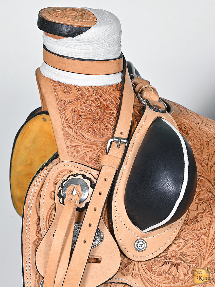 HILASON Western Horse Wade Saddle American Leather Ranch Roping Tan | Hand Tooled & For Horses