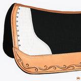 30 X 30 Western Wool Felt Horse Saddle Pad Alligator Print Leather