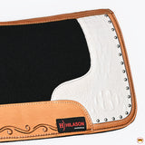 30 X 30 Western Wool Felt Horse Saddle Pad Alligator Print Leather