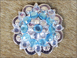 Turquoise Clear Crystal Berry Headstall Saddle Tack Hilason