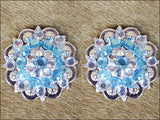 Turquoise Clear Crystal Berry Headstall Saddle Tack Hilason
