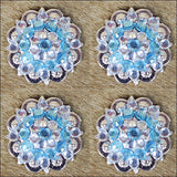 Turquoise Clear Crystal Berry Headstall Saddle Tack Hilason