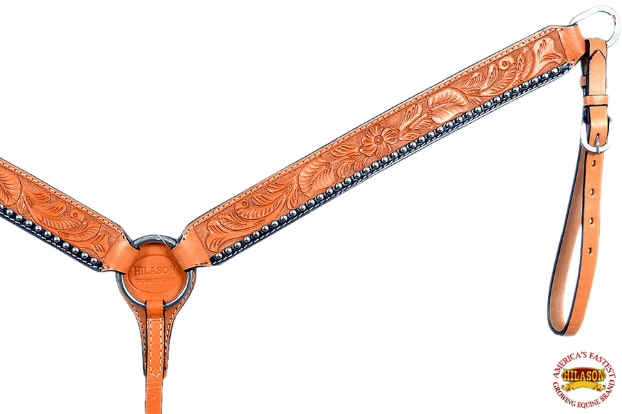 HILASON Western Horse Genuine Leather Headstall Breast Collar Saddle Tan