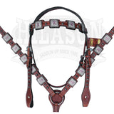 Western Horse Headstall Breast Collar Set Tack American Leather Hilason