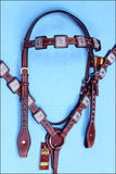 Western Horse Headstall Breast Collar Set Tack American Leather Hilason