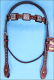 Western Horse Headstall Breast Collar Set Tack American Leather Hilason