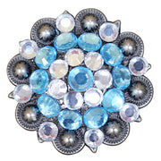 HILASON Turquoise Crystal Berry Saddle Headstall Tack Cowgirl | Western Concho Belt Slotted Conchos