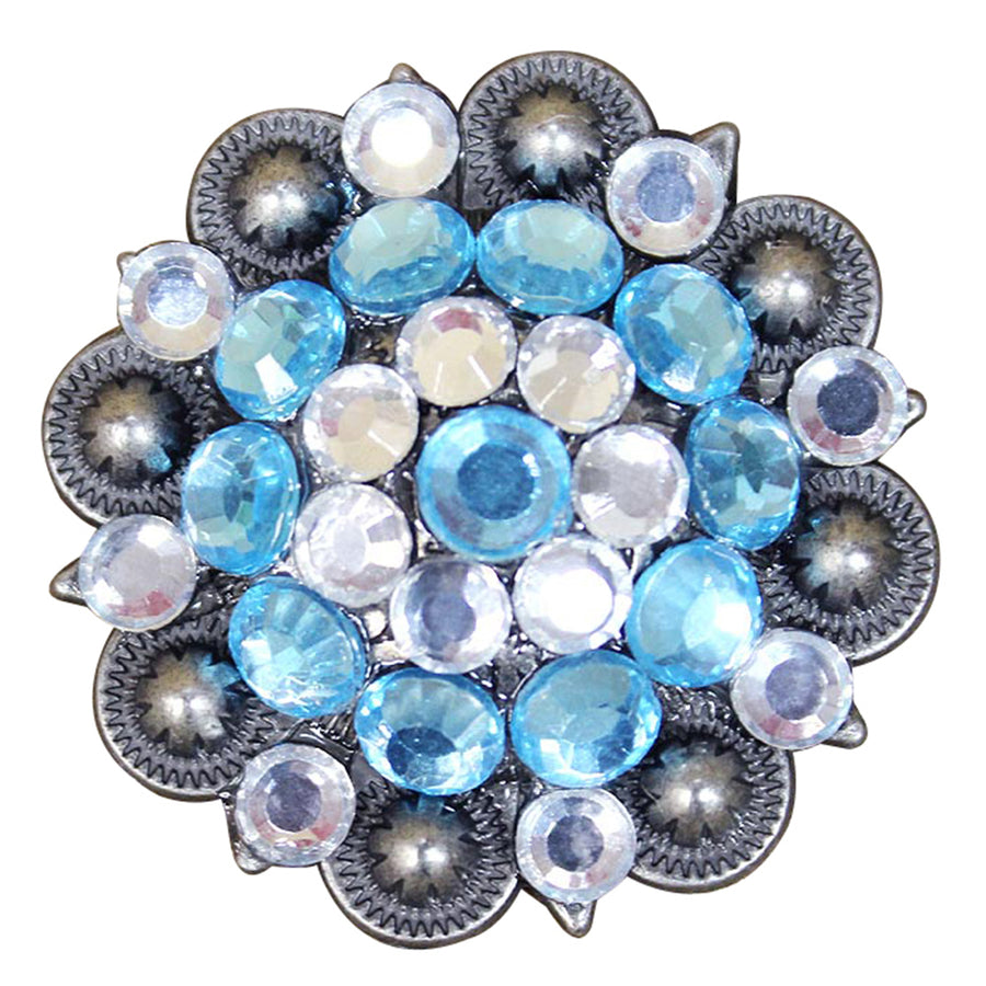 Set Of 4 Western Screw Back Concho Turquoise Crystal Berry Saddle Cowgirl - Uhorse