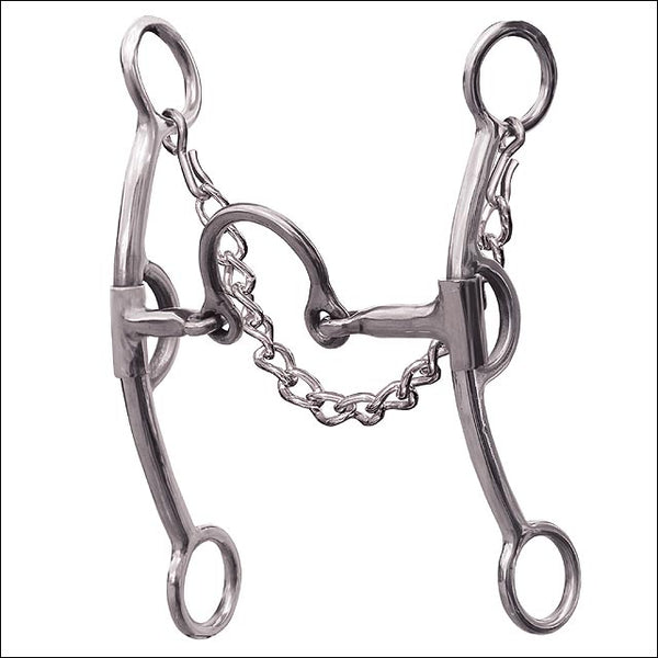 6.75" Professional Choice Derby Bit Smooth Medium Port Horse Curb Mouth - Uhorse