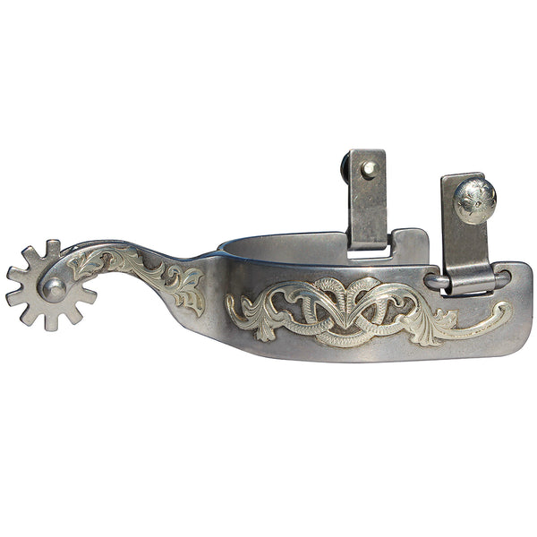 Professional S Choice Bob Avila Floral Shank Spur Silver - Uhorse