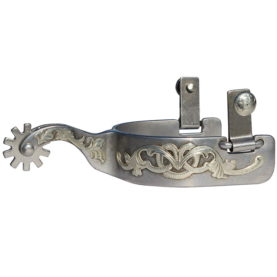 Professional S Choice Bob Avila Floral Shank Spur Silver - Uhorse