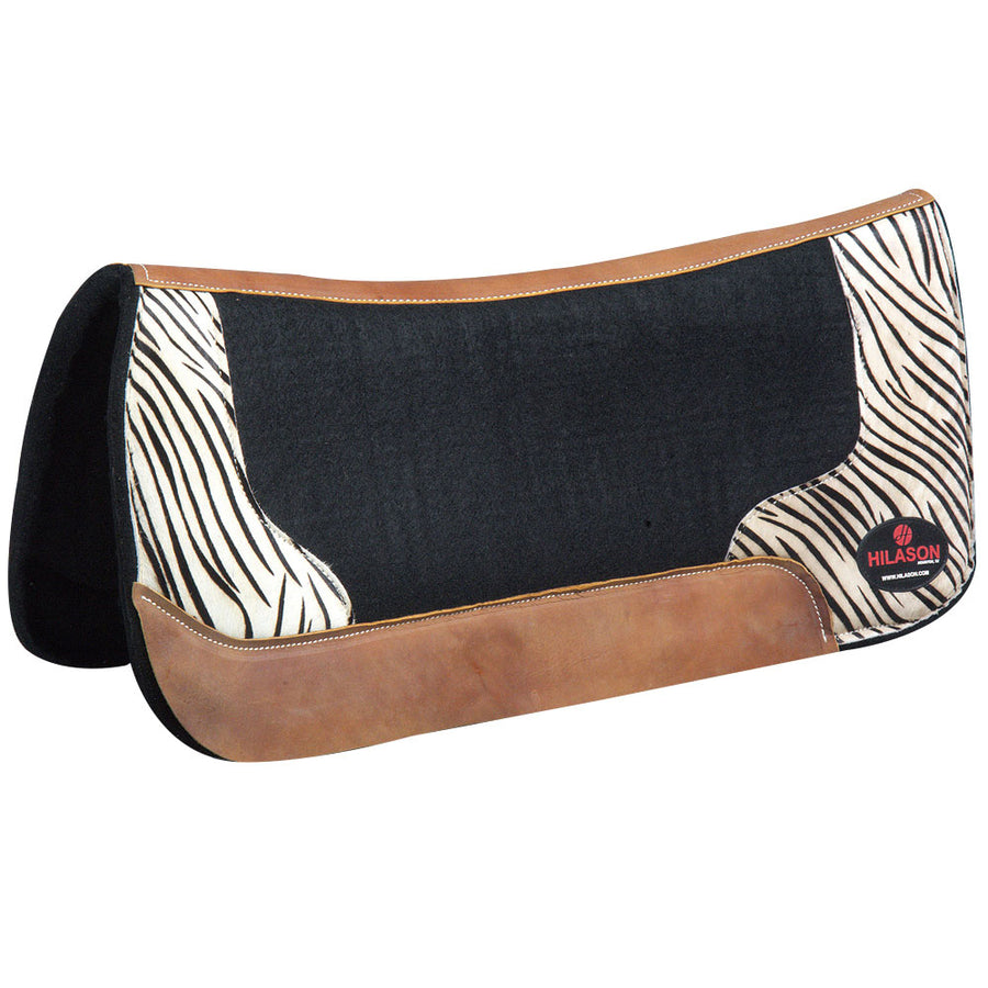 Hilason W. Wool Felt H. Saddle Pad Zebra Print And Black by Hilason – Cowboy and equestrian accessories