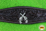 Hilason Western Horse Headstall Bridle American Leather Brown Cross Gun