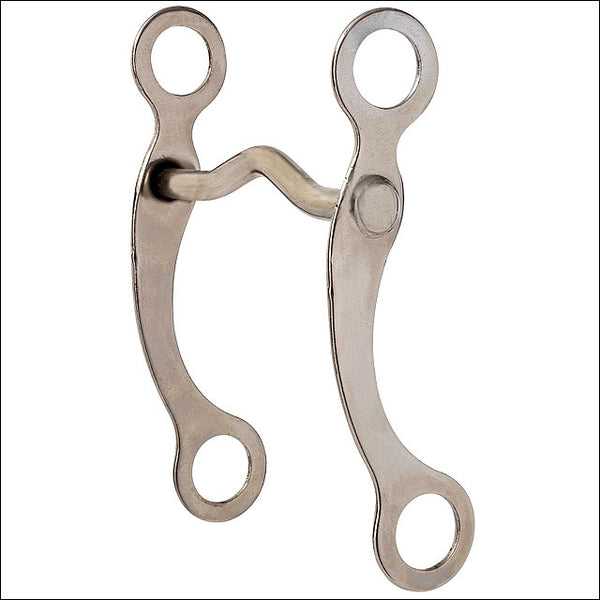 4 inch Hilason Nickel Plated Pony Curb Horse Bit Low Port Mouth - Uhorse