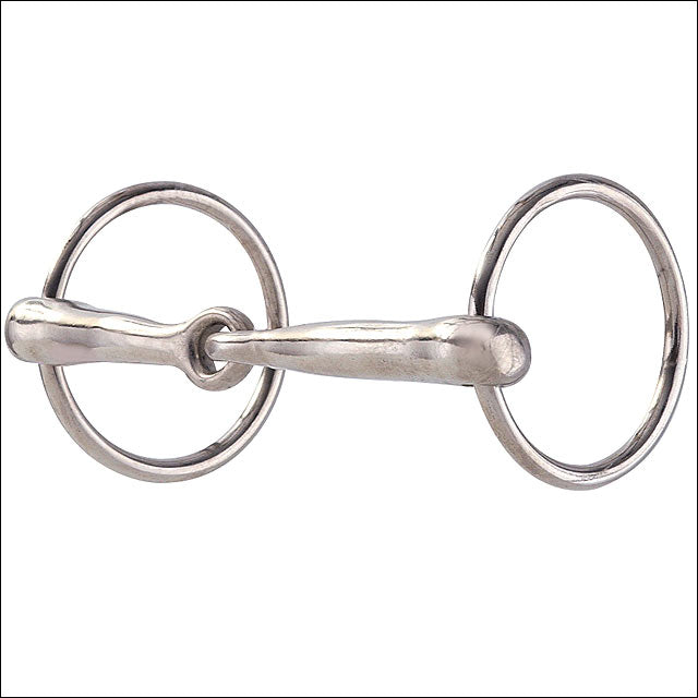 Hilason Nickel Plated Malleable Iron Pony Ring Snaffle Mouth Horse Bit - Uhorse