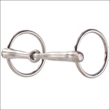 Ah280 Hilason Nickel Plated Malleable Iron Ring Snaffle Mouth Horse Bit