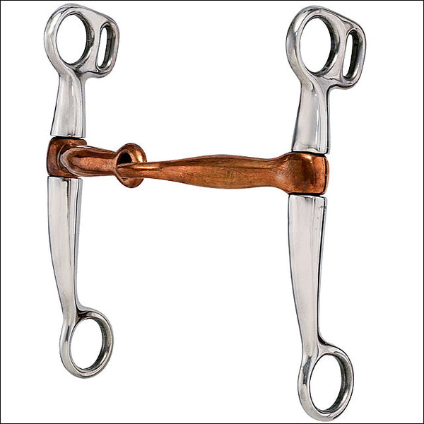 Hilason Chrome Plt. Malleable Iron Breaking H. Bit Copper Snaffle by Hilason – Cowboy and equestrian accessories