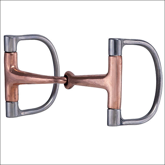 Copper and steel horse bit with D-rings - Uhorse