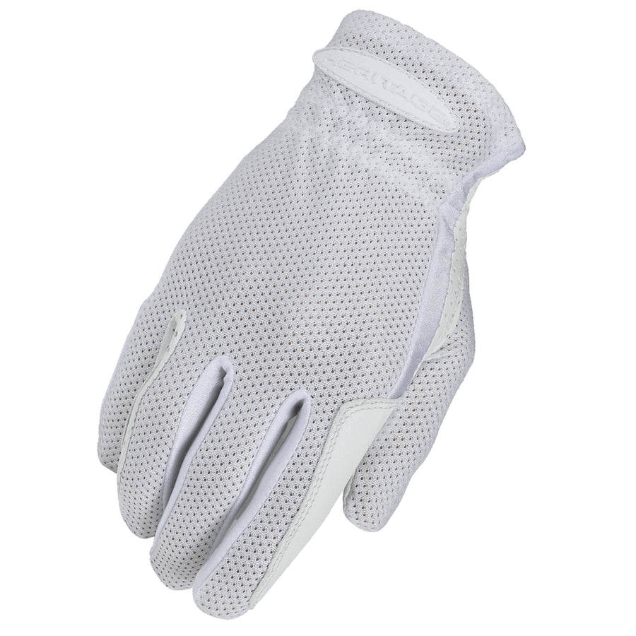 Heritage Pro-Flow Summer Show Gloves, Size 11, White by Hilason – Cowboy and equestrian accessories