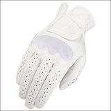 Heritage Spectrum Show Horse Riding Equestrian Glove Leather White