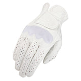 Heritage Spectrum Show Horse Riding Equestrian Glove Leather White - Uhorse