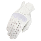 Heritage Spectrum Show Horse Riding Equestrian Glove Leather White
