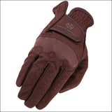 Heritage Spectrum Show Horse Riding Equestrian Glove Leather Chocolate