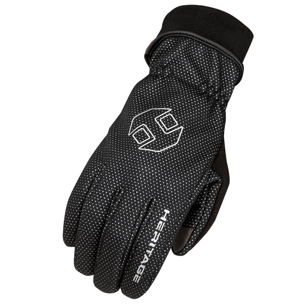 Heriatge Summit Winter H. Riding Glove Wind Resistant Black by Hilason – Cowboy and equestrian accessories