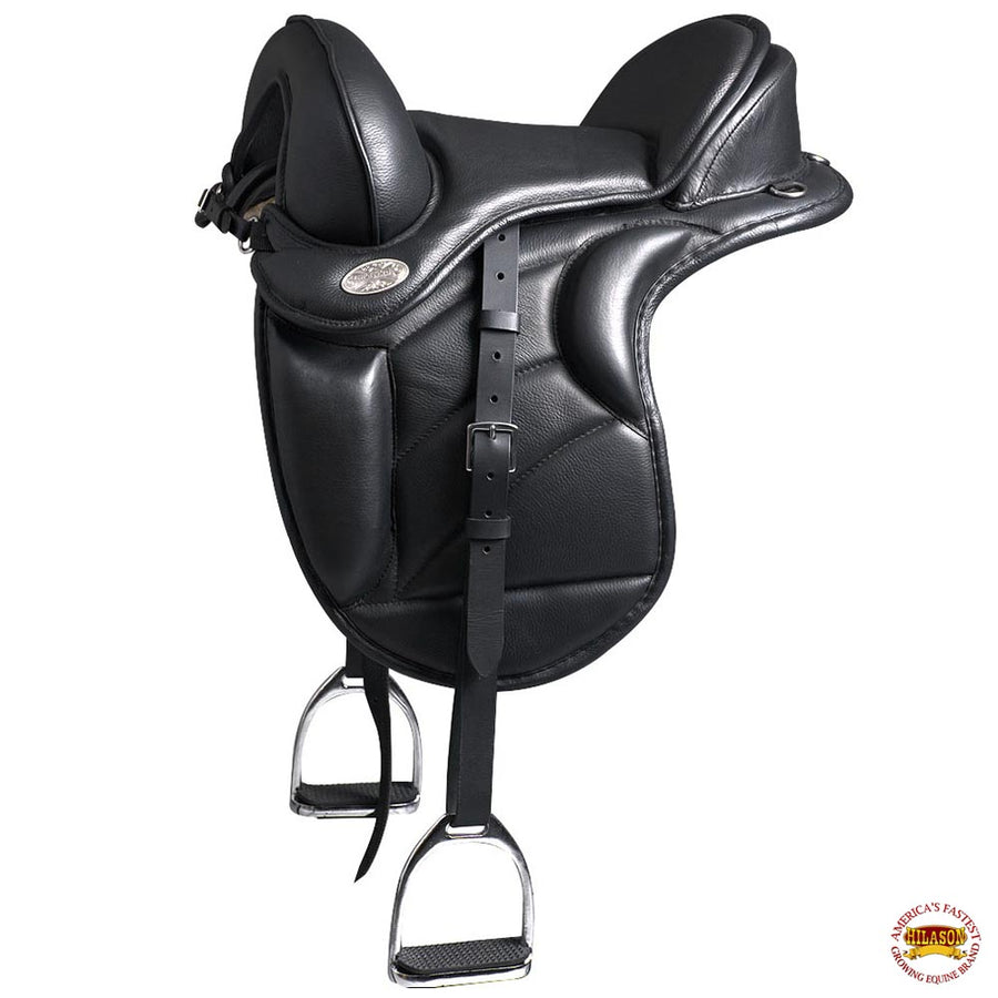 Horse English Treeless Saddle Hilason Endurance Trail Leather - Uhorse