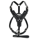 HILASON Heavy Duty Genuine Leather Dog Harness Padded Black Large - Uhorse