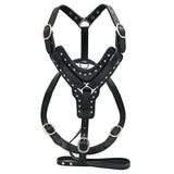 HILASON Heavy Duty Genuine Leather Dog Harness Padded Black X Large – by Hilason – Cowboy and equestrian accessories
