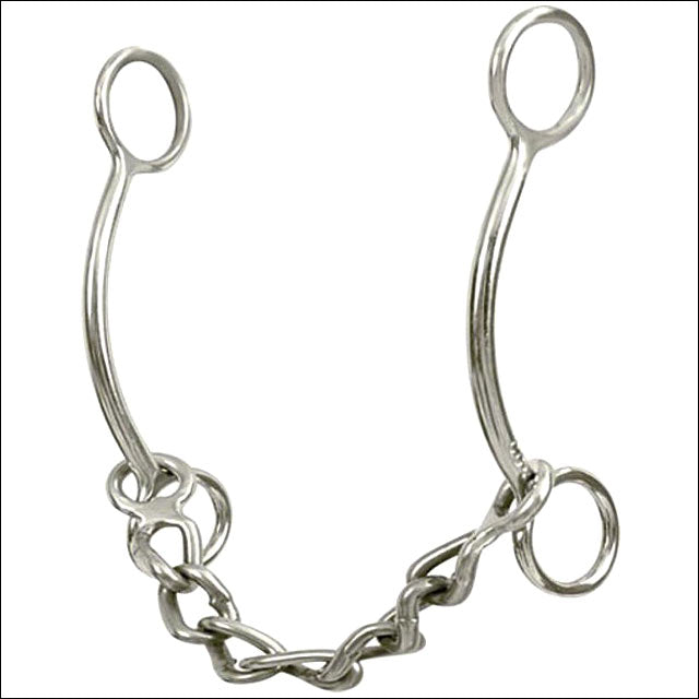 Metal horse bit with chain curb strap - Uhorse