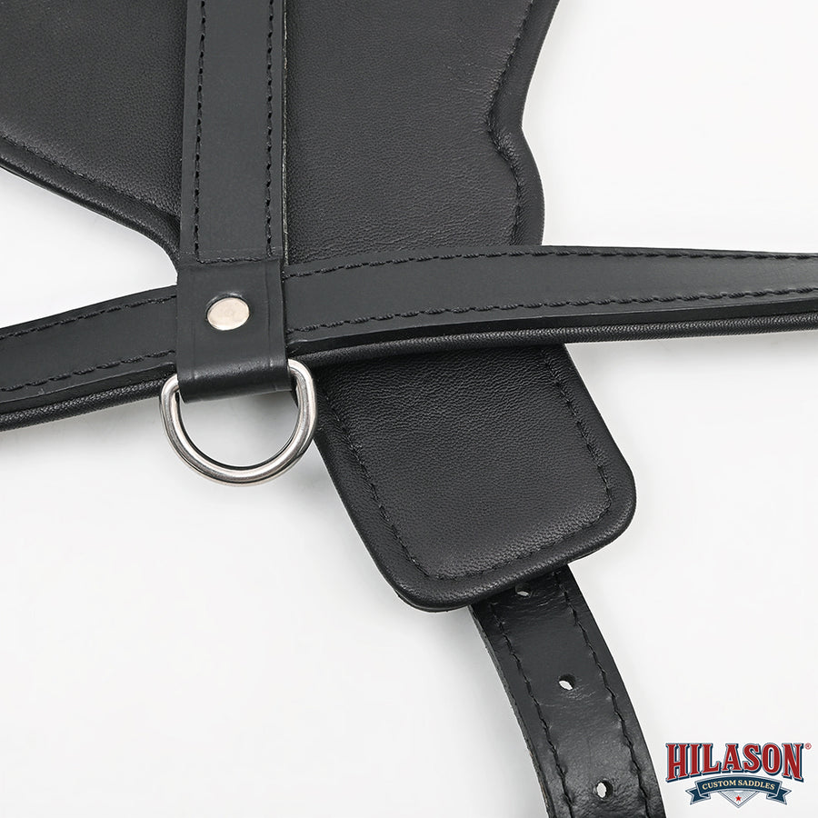Large Leather Dog Harness Black Padded Genuine Matching Leash Hilason