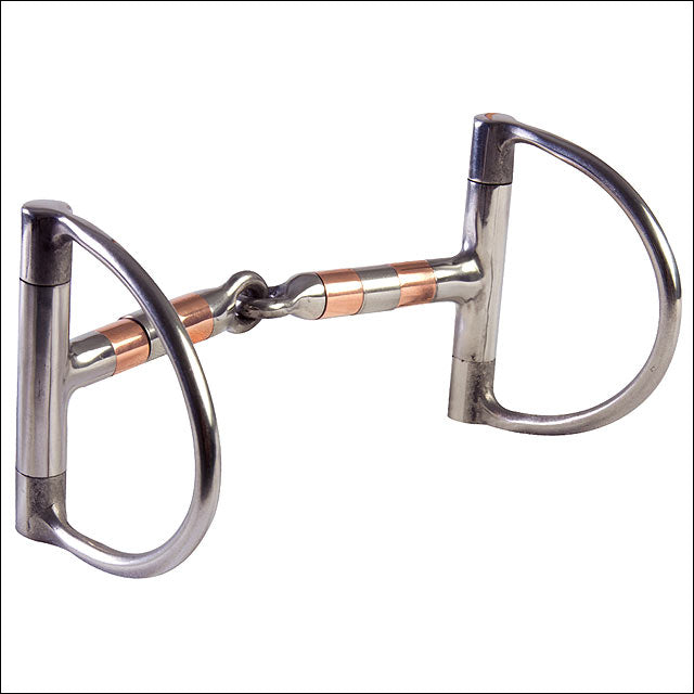 Hilason Stainless Steel Dee Ring Snaffle Horse Bit With Copper Roller
