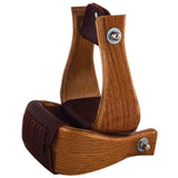 Hilason 4 Inch Oak Wood Bell Horse Saddle Stirrups