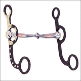 Hilason Brown Stainless Steel Snaffle Mouth W/Copper Inlay Gs Trim & Dots