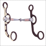 Hilason Brown Argentine Stainless Steel Snaffle Mouth W/Copper Inlay