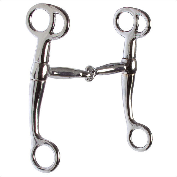 Metal horse bit with curved shanks and center link - Uhorse