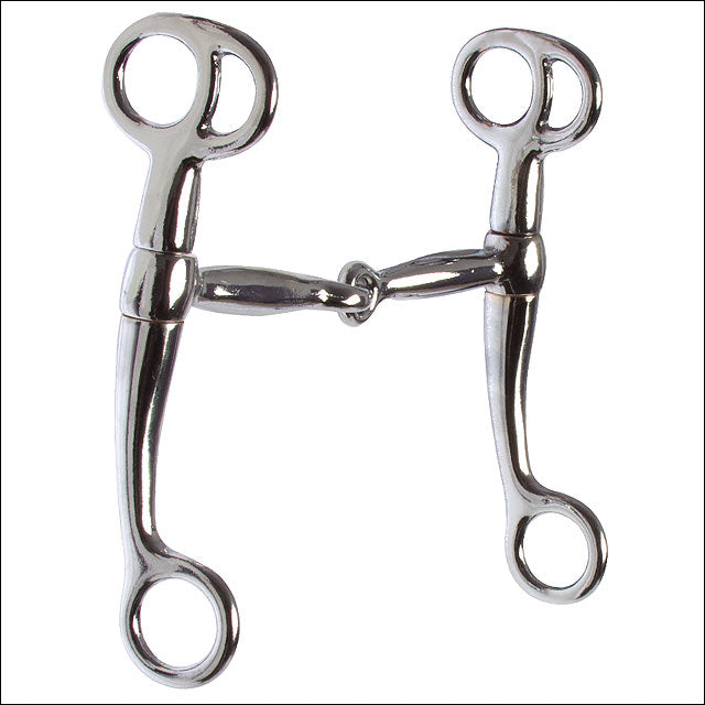 Metal horse bit with curved shanks and center link - Uhorse