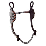 Hilason Brown Steel Horse Tack Show Bit 5 in Copper Hooded Engraved Port Mouth